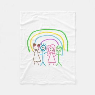 Upload Childs Drawing Draai Kinder kunstwerk naar Fleece Deken