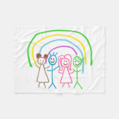 Upload Childs Drawing Draai Kinder kunstwerk naar Fleece Deken (Voorkant (Horizontaal))