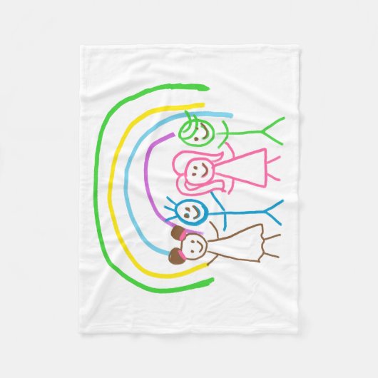 Upload Childs Drawing Draai Kinder kunstwerk naar Fleece Deken (Voorkant)