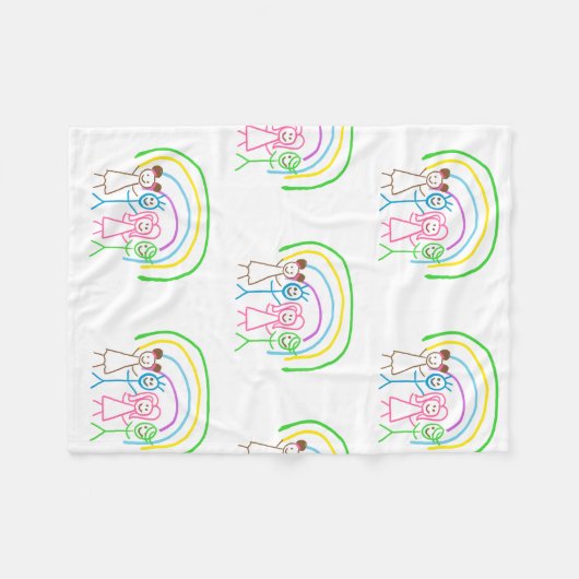 Upload Childs Drawing Draai Kinder kunstwerk naar Fleece Deken (Voorkant (Horizontaal))