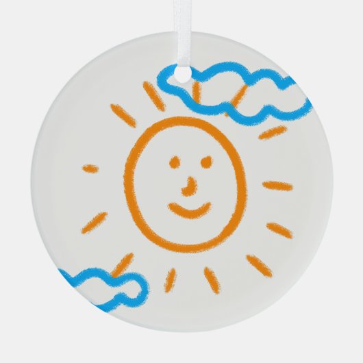 Upload Childs Drawing Draai Kinder kunstwerk naar Glas Ornament (Achterkant)