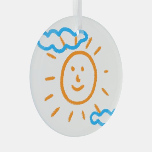 Upload Childs Drawing Draai Kinder kunstwerk naar Glas Ornament (Voorkant Rechts)