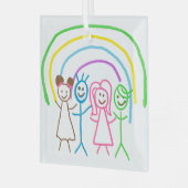 Upload Childs Drawing Draai Kinder kunstwerk naar Glas Ornament (Voorkant links)