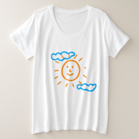 Upload Childs Drawing Draai Kinder kunstwerk naar Grote Maat T-shirt (Design voorkant)