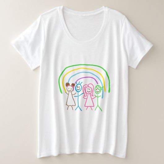 Upload Childs Drawing Draai Kinder kunstwerk naar Grote Maat T-shirt (Design voorkant)