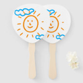 Upload Childs Drawing Draai Kinder kunstwerk naar Handwaaier (Voorkant en achterkant)