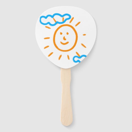 Upload Childs Drawing Draai Kinder kunstwerk naar Handwaaier (Voorkant)