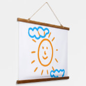 Upload Childs Drawing Draai Kinder kunstwerk naar Hangend Wandkleed (Gebogen)