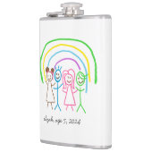 Upload Childs Drawing Draai Kinder kunstwerk naar Heupfles (Links)