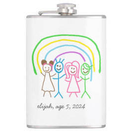 Upload Childs Drawing Draai Kinder kunstwerk naar Heupfles