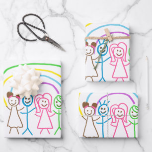 Upload Childs Drawing Draai Kinder kunstwerk naar Inpakpapier Vel