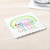 Upload Childs Drawing Draai Kinder kunstwerk naar Kartonnen Onderzetters (Gebogen)