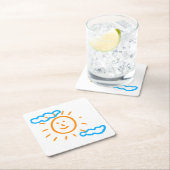 Upload Childs Drawing Draai Kinder kunstwerk naar Kartonnen Onderzetters (Insitu)