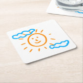 Upload Childs Drawing Draai Kinder kunstwerk naar Kartonnen Onderzetters (Schuin)