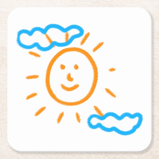 Upload Childs Drawing Draai Kinder kunstwerk naar Kartonnen Onderzetters (Voorkant)