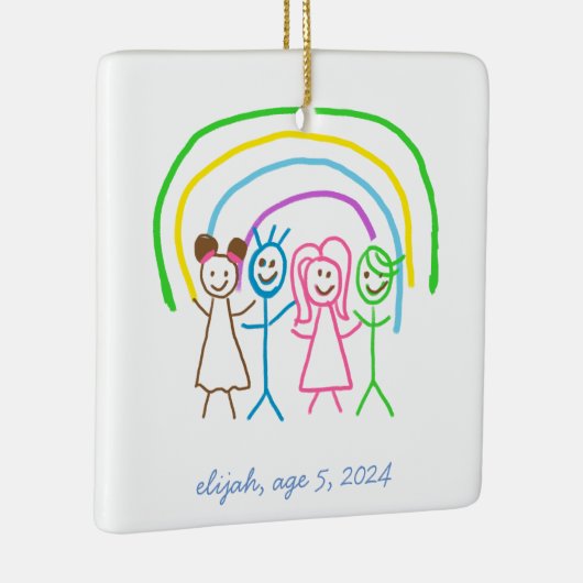 Upload Childs Drawing Draai Kinder kunstwerk naar Keramisch Ornament (Rechts)