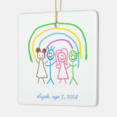 Upload Childs Drawing Draai Kinder kunstwerk naar Keramisch Ornament (Links)