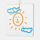 Upload Childs Drawing Draai Kinder kunstwerk naar Keramisch Ornament (Links)