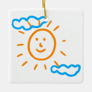 Upload Childs Drawing Draai Kinder kunstwerk naar Keramisch Ornament