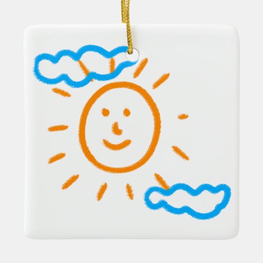 Upload Childs Drawing Draai Kinder kunstwerk naar Keramisch Ornament (Voorkant)