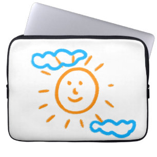 Upload Childs Drawing Draai Kinder kunstwerk naar Laptop Sleeve