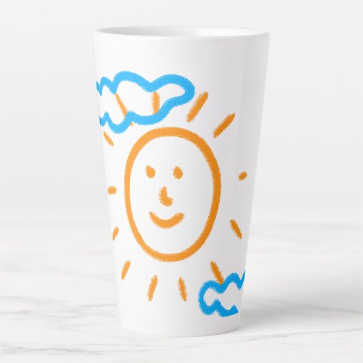 Upload Childs Drawing Draai Kinder kunstwerk naar Latte Mok (Voorkant)