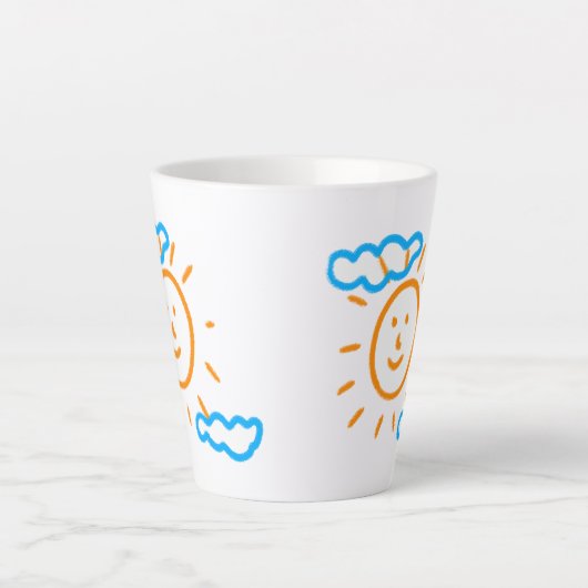 Upload Childs Drawing Draai Kinder kunstwerk naar Latte Mok (Voorkant)