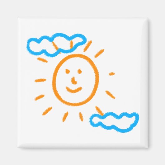 Upload Childs Drawing Draai Kinder kunstwerk naar Magneet (Voorkant)