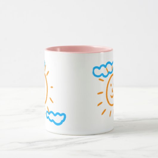 Upload Childs Drawing Draai Kinder kunstwerk naar Mok (Midden)