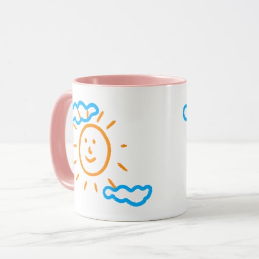 Upload Childs Drawing Draai Kinder kunstwerk naar Mok (Voorkant links)