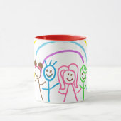 Upload Childs Drawing Draai Kinder kunstwerk naar Mok (Midden)