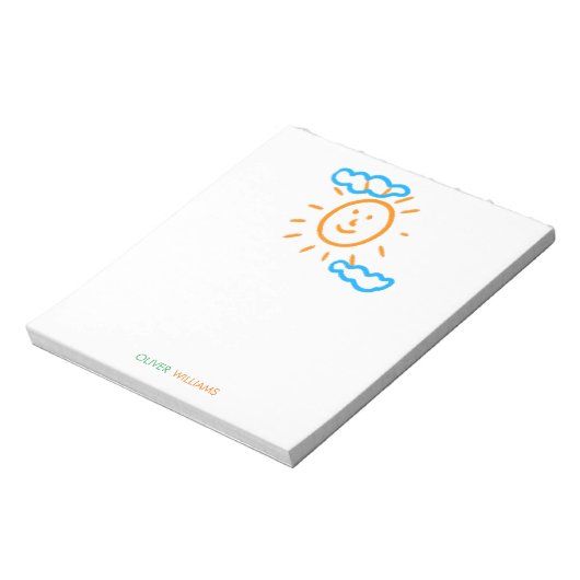 Upload Childs Drawing Draai Kinder kunstwerk naar Notitieblok (Linkerzijde)