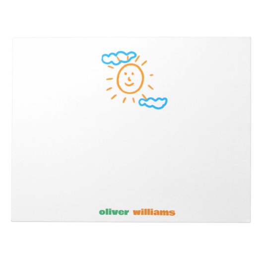 Upload Childs Drawing Draai Kinder kunstwerk naar Notitieblok (Voorkant)