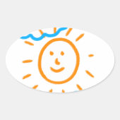 Upload Childs Drawing Draai Kinder kunstwerk naar Ovale Sticker (Voorkant)