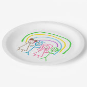 Upload Childs Drawing Draai Kinder kunstwerk naar Papieren Bordje (Gekanteld)