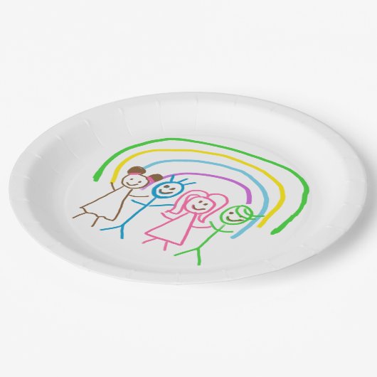 Upload Childs Drawing Draai Kinder kunstwerk naar Papieren Bordje (Gekanteld)