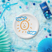 Upload Childs Drawing Draai Kinder kunstwerk naar Papieren Bordje (Feest)