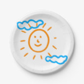 Upload Childs Drawing Draai Kinder kunstwerk naar Papieren Bordje (Voorkant)