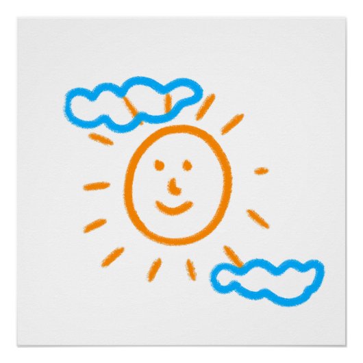 Upload Childs Drawing Draai Kinder kunstwerk naar Perfect Poster (Voorkant)