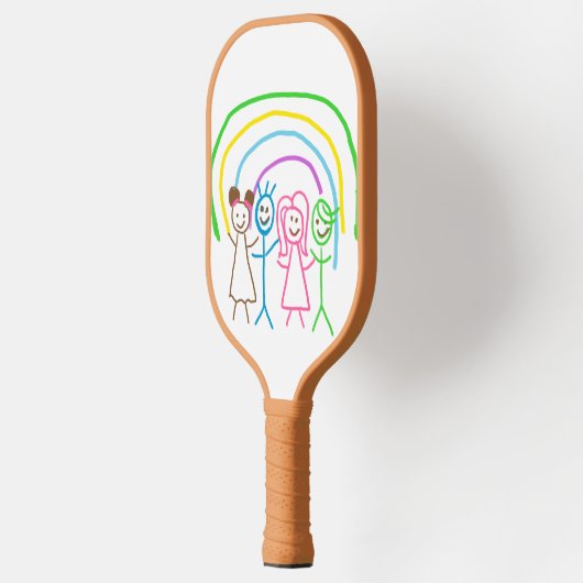 Upload Childs Drawing Draai Kinder kunstwerk naar Pickleball Paddle (Links)