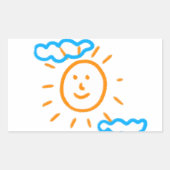 Upload Childs Drawing Draai Kinder kunstwerk naar Rechthoekige Sticker (Voorkant)