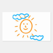 Upload Childs Drawing Draai Kinder kunstwerk naar Rechthoekige Sticker (Voorkant)