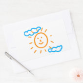 Upload Childs Drawing Draai Kinder kunstwerk naar Rechthoekige Sticker (Envelop)
