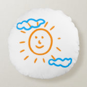 Upload Childs Drawing Draai Kinder kunstwerk naar Rond Kussen (Voorkant)