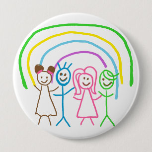Upload Childs Drawing Draai Kinder kunstwerk naar Ronde Button 4,0 Cm