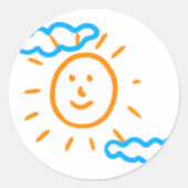 Upload Childs Drawing Draai Kinder kunstwerk naar Ronde Sticker (Voorkant)