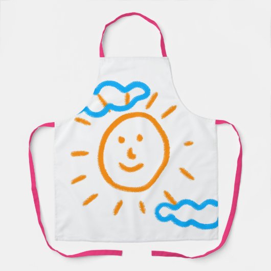 Upload Childs Drawing Draai Kinder kunstwerk naar Schort (Voorkant)