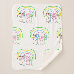 Upload Childs Drawing Draai Kinder kunstwerk naar Sherpa Deken