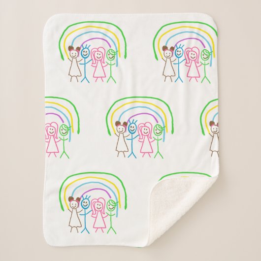 Upload Childs Drawing Draai Kinder kunstwerk naar Sherpa Deken (Voorkant)