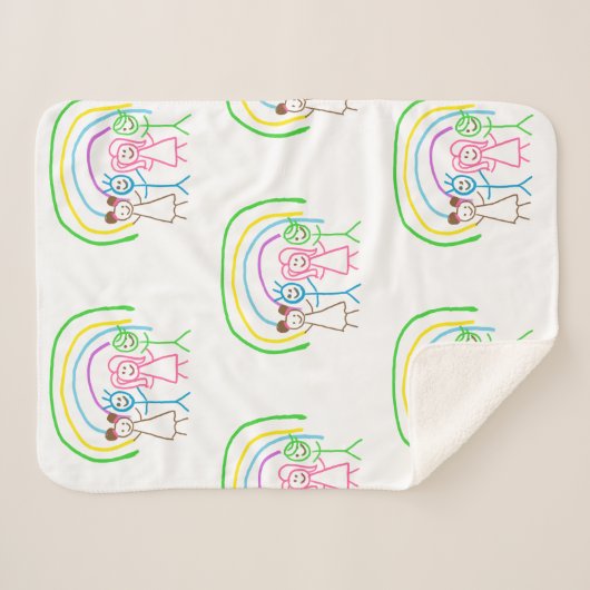 Upload Childs Drawing Draai Kinder kunstwerk naar Sherpa Deken (Voorkant (horizontaal))